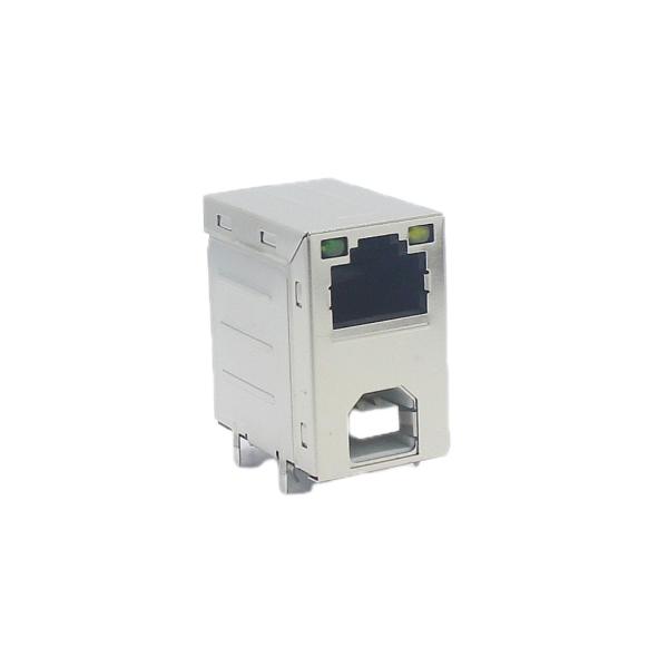 Quality Mini DIP 2.0 Stacked USB Connectors TYPE B RJ45 PCB With Leds Female for sale