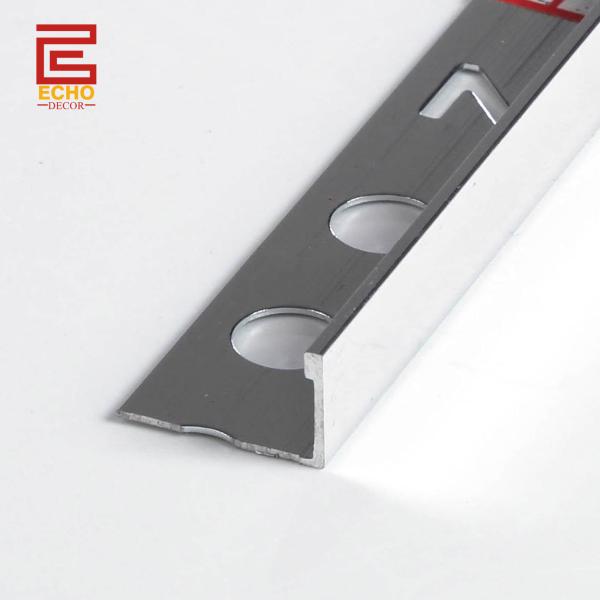 Quality 10mm Decorative Ceramic Tile Transition Strip Grey Chrome Tile Edging Strip for sale