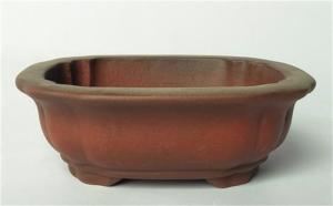 China Mini Purple Clay Ceramic Indoor Pots , Square Ceramic Bonsai Pots on sale