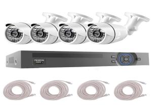 China 20m Ir Nvr CCTV 4chs 2.0MP IP POE Cameras Kits 1/3 CMOS on sale