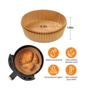 Non Stick Disposable Round Parchment Air Fryer Paper Liner Oilproof For Cooking Baking