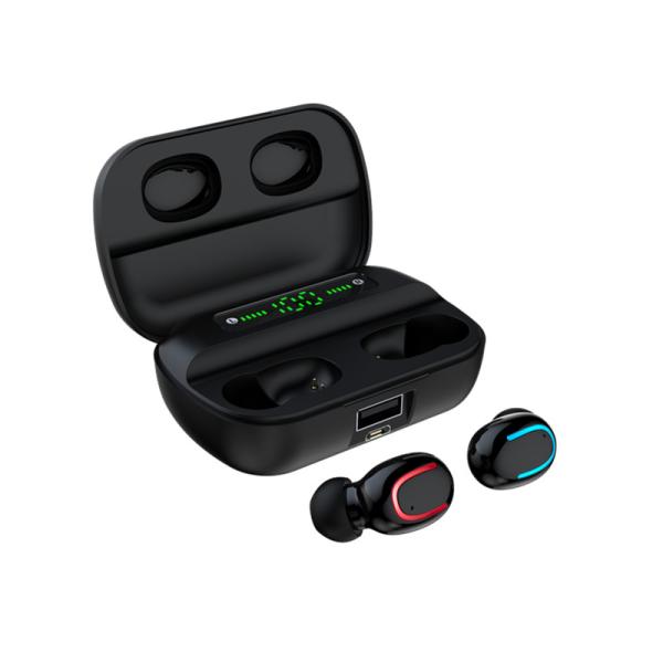 Small In-Ear Bluetooth Binaural Earphone TWS Wireless Stereo Headphone with LED Screen Display Charging Case Power Bank