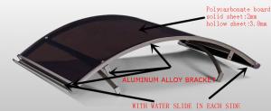 Rainbow Awning With Polycarbonate Solid Or Hollow Sheet