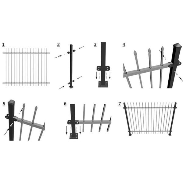 Tubular Security Fence/Fencing Picket with flat top design