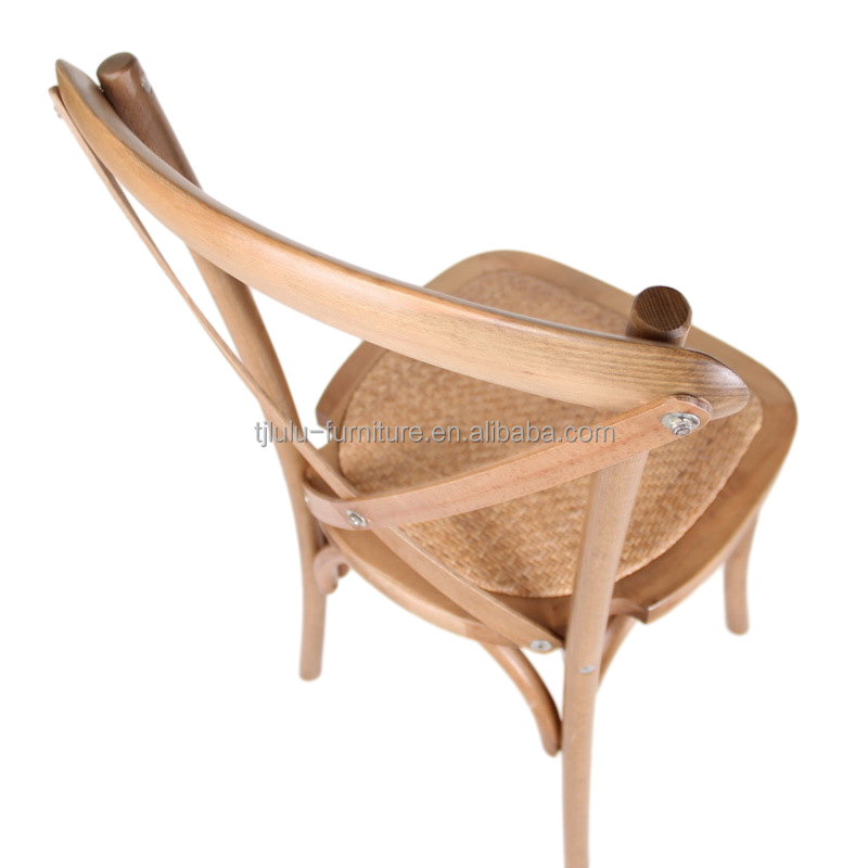 Restaurant and Hotel Solid Wood Woven Cross Back Chair in Modern Nordic Style for Wedding