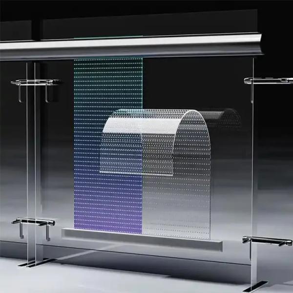 Quality High Transparency 85% Customizable Waterproof Transparent LED Film Display for Retail Window Showcase for sale