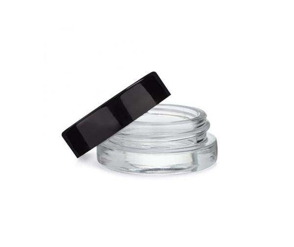 Quality Concentrate Oil Clear Round Glass Jars Plastic Screw Cap 7ml Glass Jar Custom Container for sale