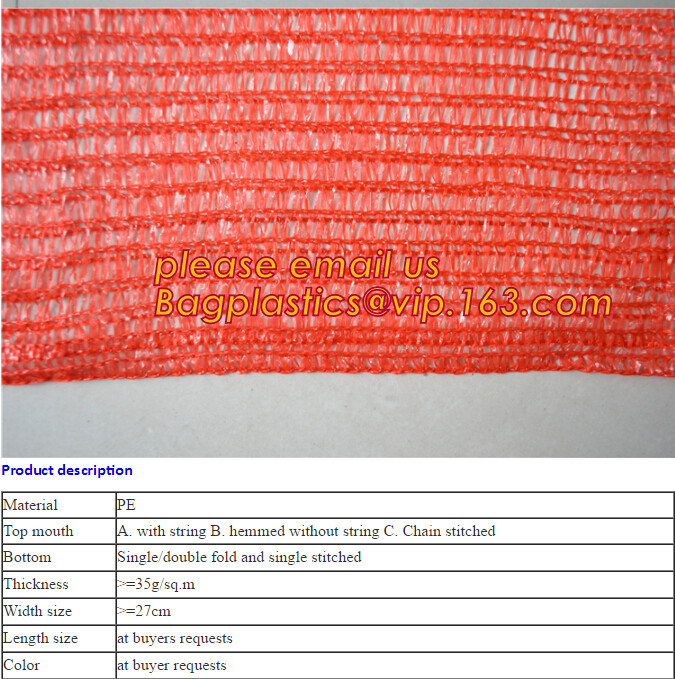 pp tubular fruit net sack, Customize all colors and sizes potato onion mesh raschel bag,Raschel knitting PE mesh vegetab