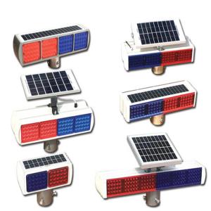China Red and blue traffic flashing light Double-sided traffic LED warning strobe light Solar flashing light on sale