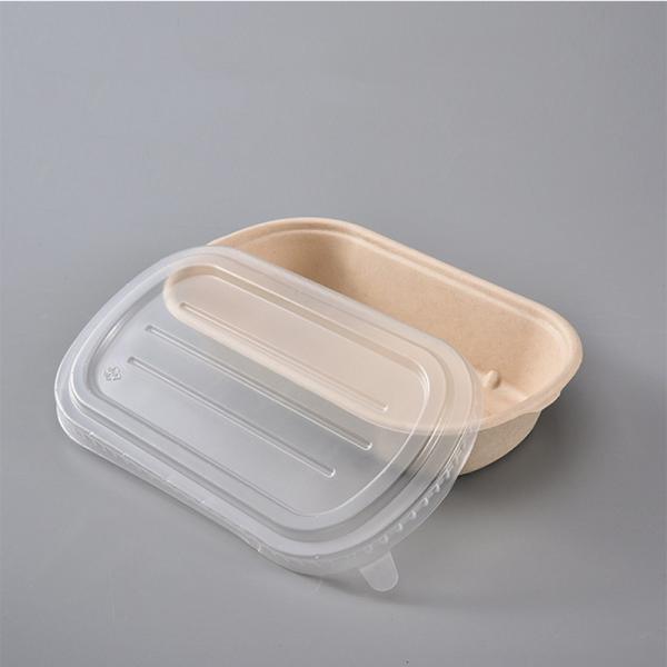 Quality 850ml 1000ml Biodegradable Bagasse Tableware Greaseproof Microwave Container With Lid for sale