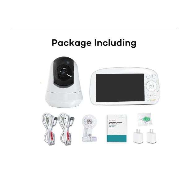 Wireless Baby Monitor with 5.5" HD Screen & 360° Pan-Tilt