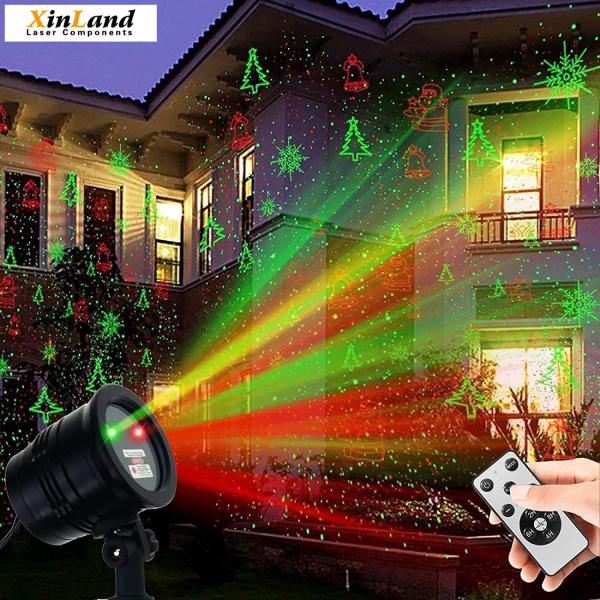 Quality Outdoor Red And Green Starry Projection Light 3 Working Modes Waterproof Plug In for sale