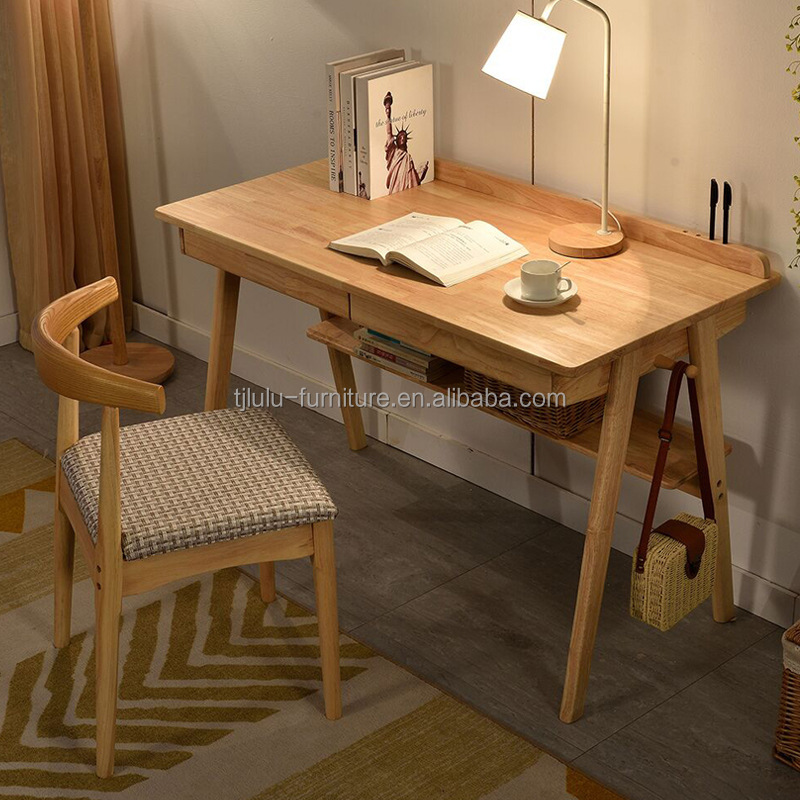 Wooden Nordic Art Assurance Customized Practical Study Desk Laptop Table for Home Office