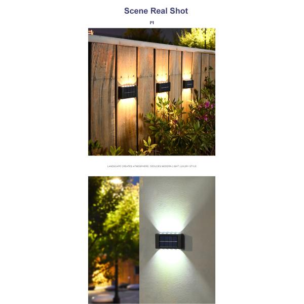 Glowing Waterproof Atmosphere Wall Light 600mah Solar LED Outdoor Decorative Garden