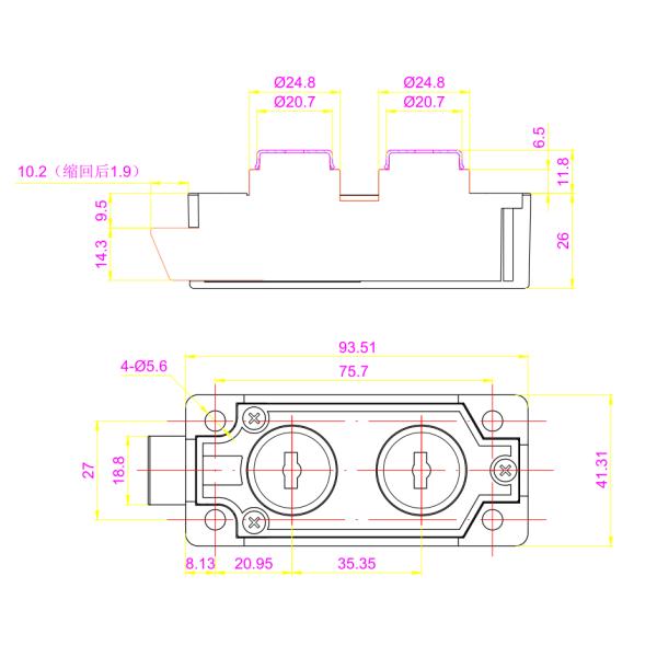 Durable Copper Dual Keys Safe Deposit Box Lock With UL Listed