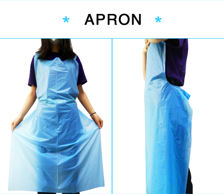 Anti Virus Protective Clothing Aprons , Disposable Plastic Aprons With Sleeves