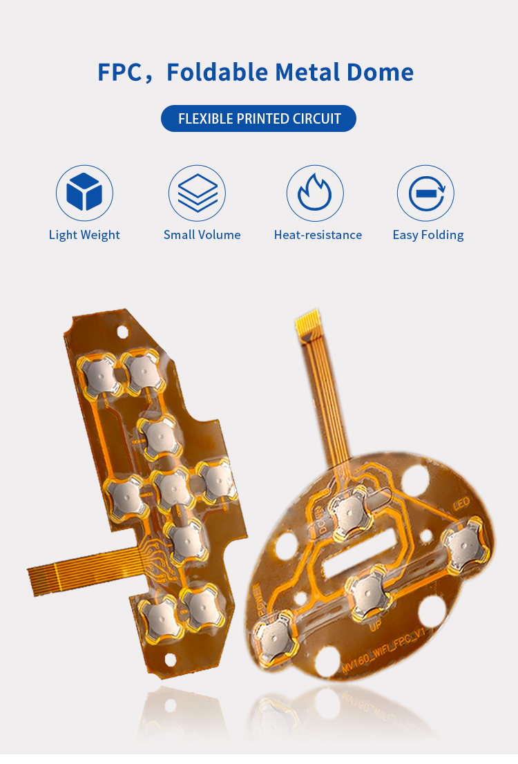 Multi - Layer Flexs Printed Circuit Dome Array For Various Devices Contact Keys