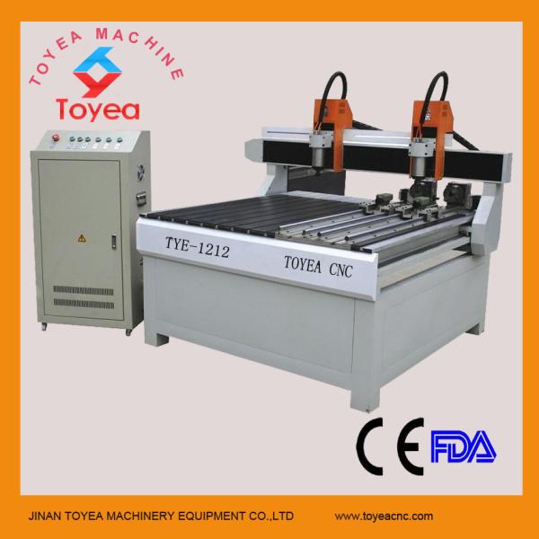 Quality two heads two rotary axises cnc router engraving machine 1200 x 1200mm TYE-1212-2S for sale