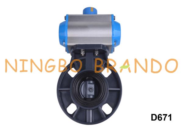 Quality 2'' DN25 UPVC CPVC PVC Butterfly Valve With Pneumatic Actuator for sale