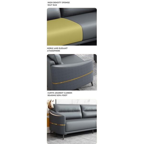 GENUINE Leather Modern Office Sofa Set Reception Sofa for Contemporary Office Talks