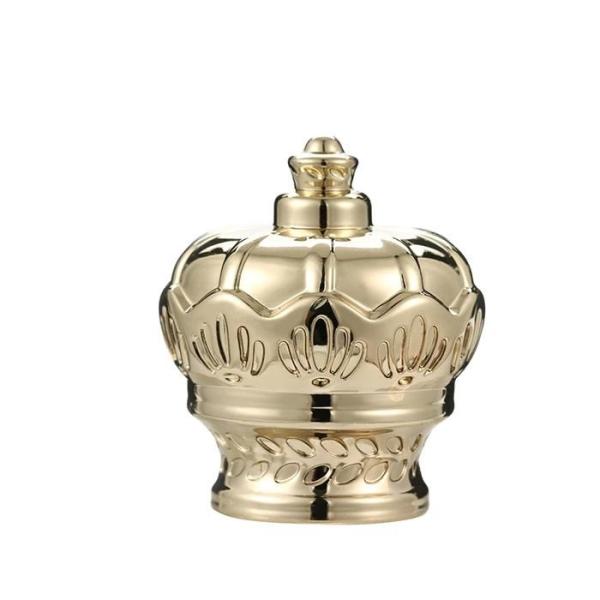 Quality Custom Logo Mideast Style Gold Silver Crown Shape Perfume Caps for sale