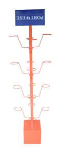 Mobile HongChuang  RAL Color Football Display  Rack Portable With 20 hats