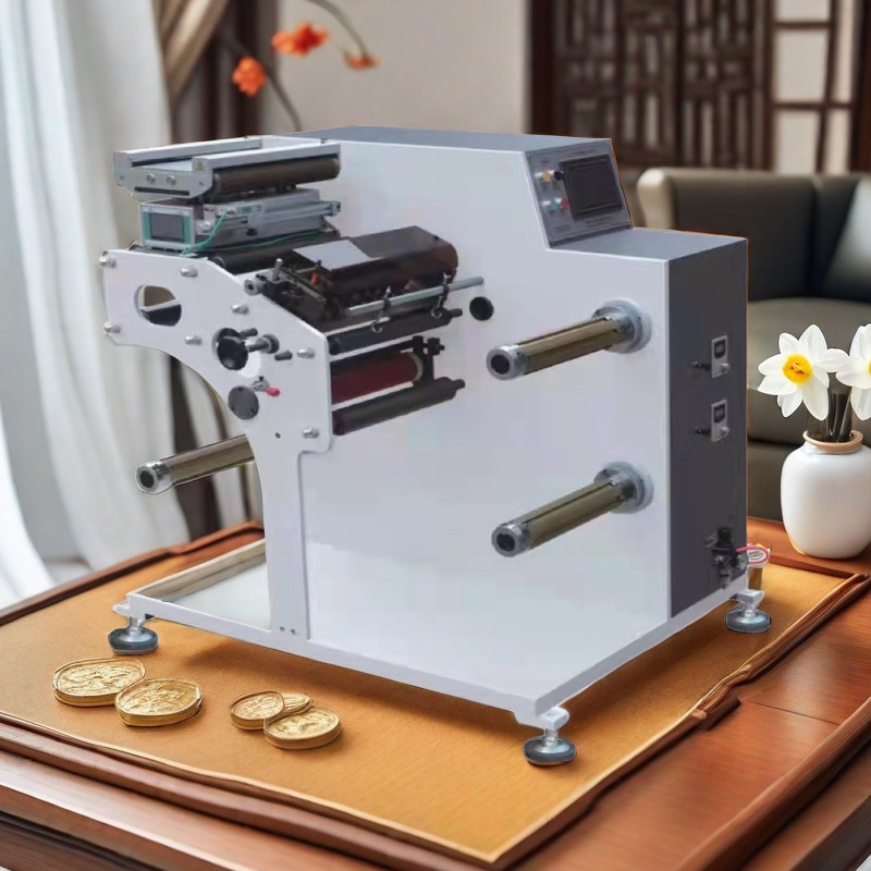 200m/Min Turret Label Slitter Rewinder Narrow Web Medium Speed Slitting Machine Servo Driven Taper Tension Web Guide