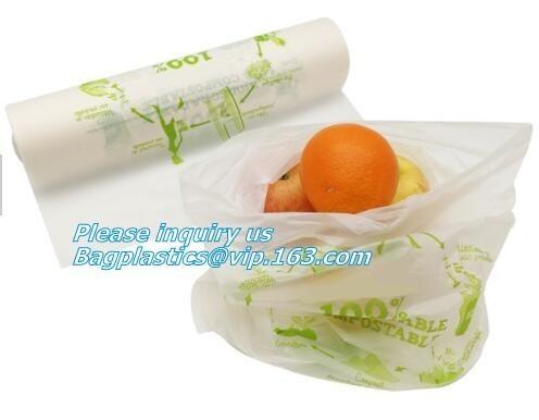 Quality ok compost home certified custom wholesale PLA based biodegradable compostable vegetable fruit plastic produce bag on for sale