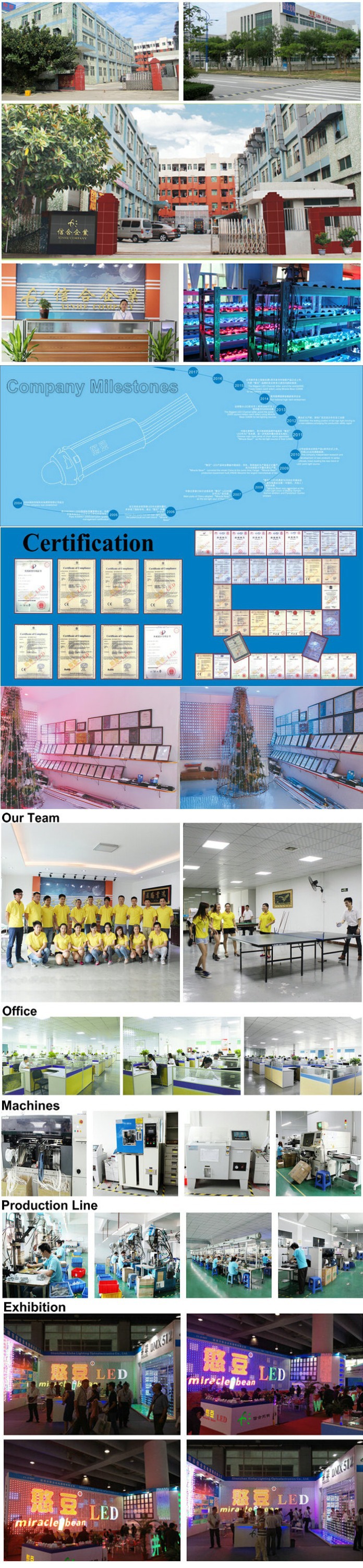 40W RGBW LED Railing Lights with Multi-Function Design and Base Fixed Aluminium Channel Profile