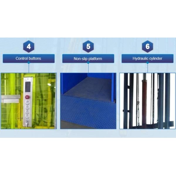 Heavy Duty Cargo Lift Table Hydraulic Guide Rail Cargo Elevator Lifting Platform