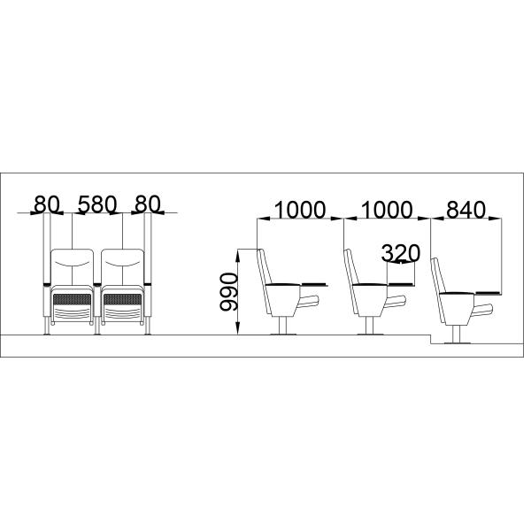 Foldable Auditorium Stadium Seating Cinema Antistatic Fire Resistant Moistureproof