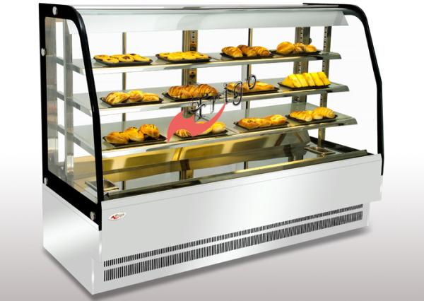 Quality Bakery Food Display Showcase Curved Warming Showcase Closed Type 3 Shelves Different Size Available for sale