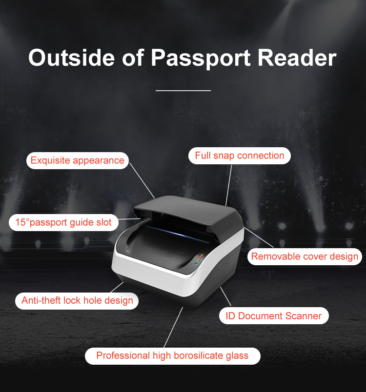 USB2.0 Interface High Resolution Passport and Visa ID Document Scanner with RFID Control