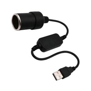 China USB A  Male to 12v Car Cigarette Lighter Socket Female Power Converter Cable on sale