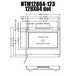 128X64 COB Graphic LCD Module FSTN Display With Negative Voltage