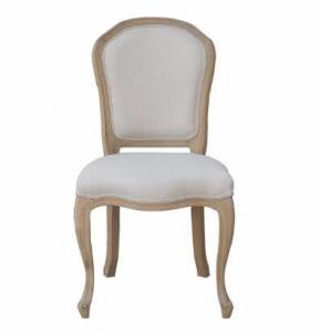 Buy cheap Antique Light Oak Wood Furniture Dining Room Chairs With Linen Fabric product