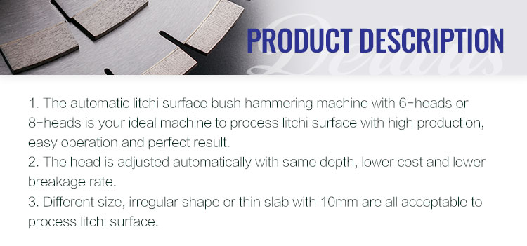 Grinding Function PLC Automatic Continuous Granite Marble Stone Bush Hammering Machine