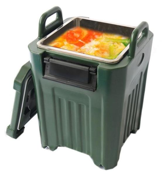 Quality 50L Insulated Soup Carrier Stainless Steel Tank With Four Wheels for sale