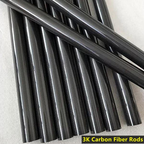 10mm Carbon Fiber Rods And Tubes Plain Twill Weave Dull Surface