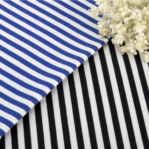 Quality Skin Friendly 100 Cotton Striped Fabric ,  Sweatshirt 193cm Striped Lycra Fabric for sale