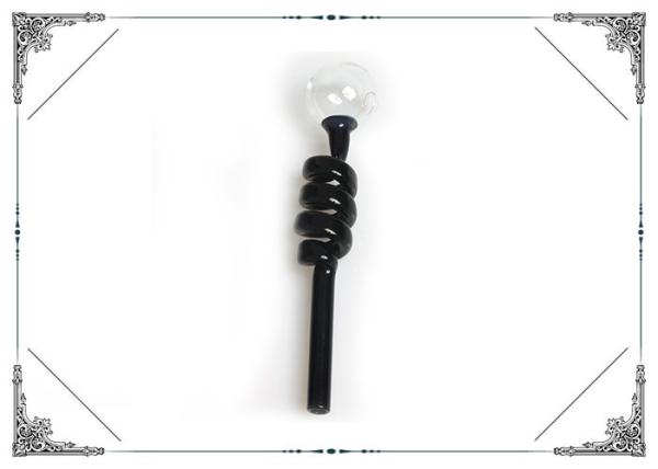 Quality Pyrex Glass Oil Burner Black Helix Tube Clear Ball Head Mini Smoking Water Bong for sale
