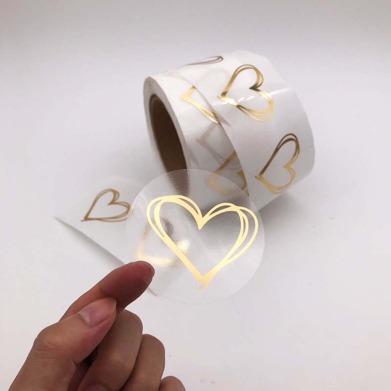 1.57in Transparent Glossy Plastic Clear Vinyl Stickers Paper Recycled Cosmetic Use