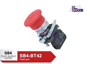 Red Mushroom Button Switch / Mushroom Emergency Stop Button Switch SB4-BT42