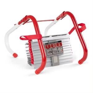Aluminum Fire Safety Ladder Retractable Emergency Window Telescopic Two-Storey Balcony Fire Escape Ladder For Apartments