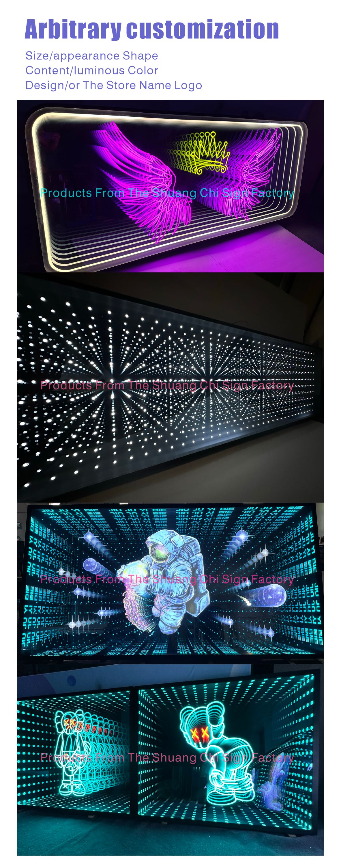 Neon Abyss Mirror The Perfect Addition to Your Space Working Lifetime of 50000 Hours