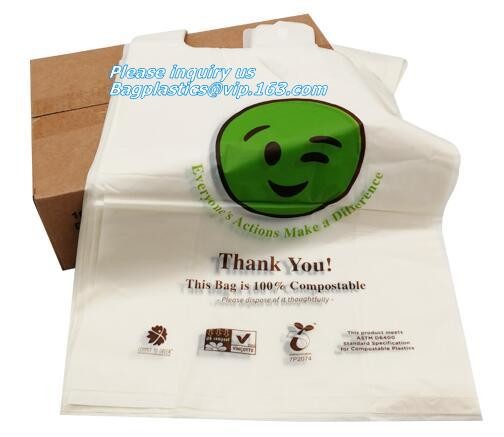 100% Biodegradable plant-based shopping bag, charity donation bags for cloths packing, fully biodegradable compostable P