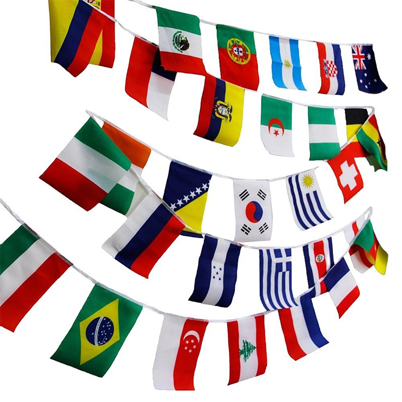 Digital Printing String Flag Colorful Bunting Material Flags