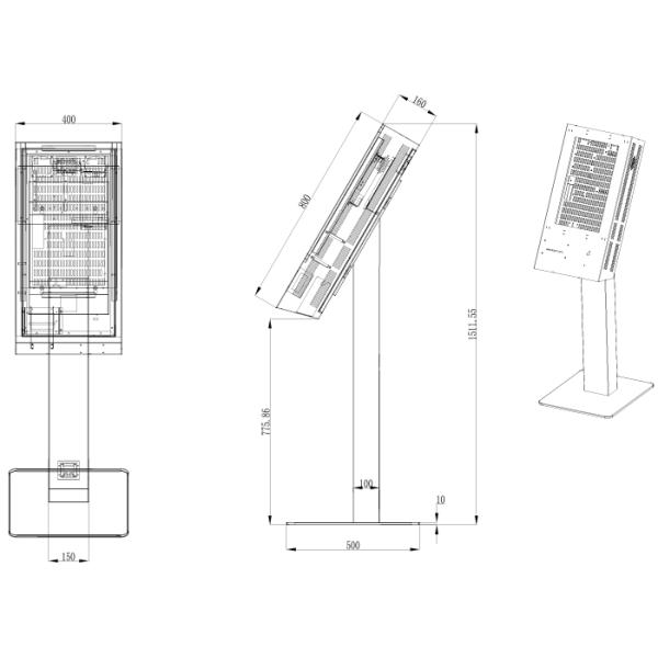 49 Inch LCD Touch Screen Kiosk 256G SSD With Printer Card Reader