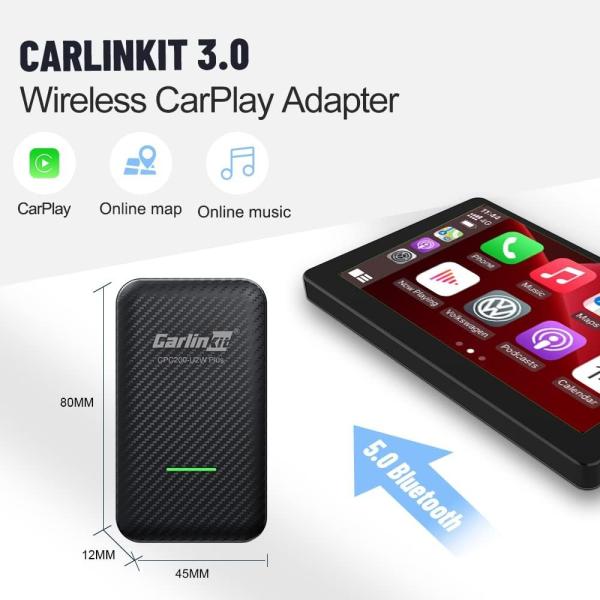 U2W Car Carplay Wired To Wireless Adapter Portable Multimedia Wireless Car Play Ai Box