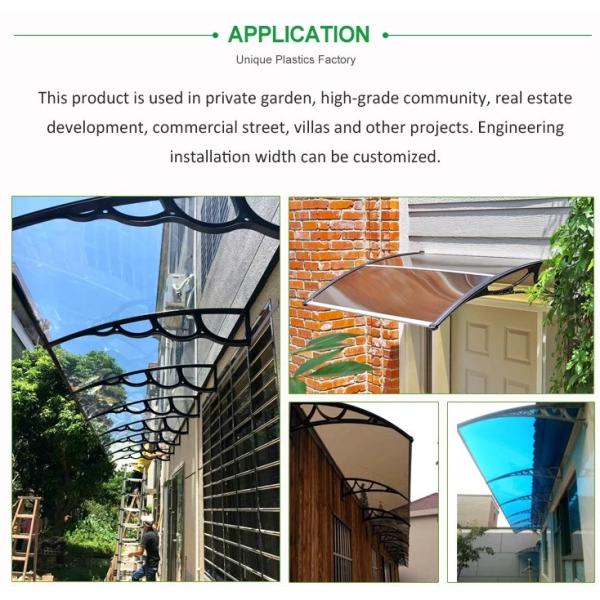 Stable Polycarbonate Window Awnings UV Protection High Class ABS Materials